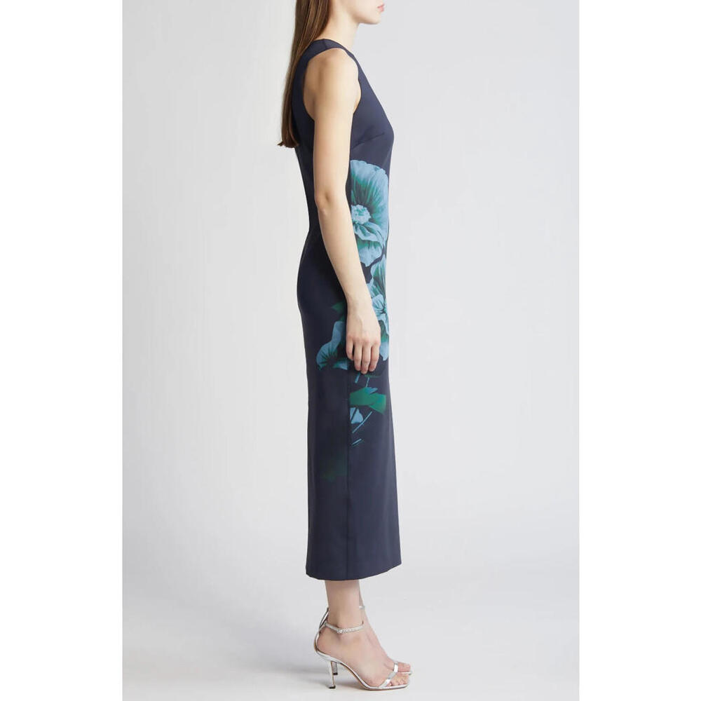 NEW, Ted Baker Cloudi Print Scuba Knit Body-Con Dress Navy Blue Size 1 #MD466 - Picture 4 of 10